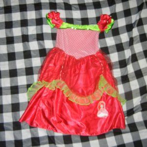 Long Strawberry shortcake Dress costume 4-5-6